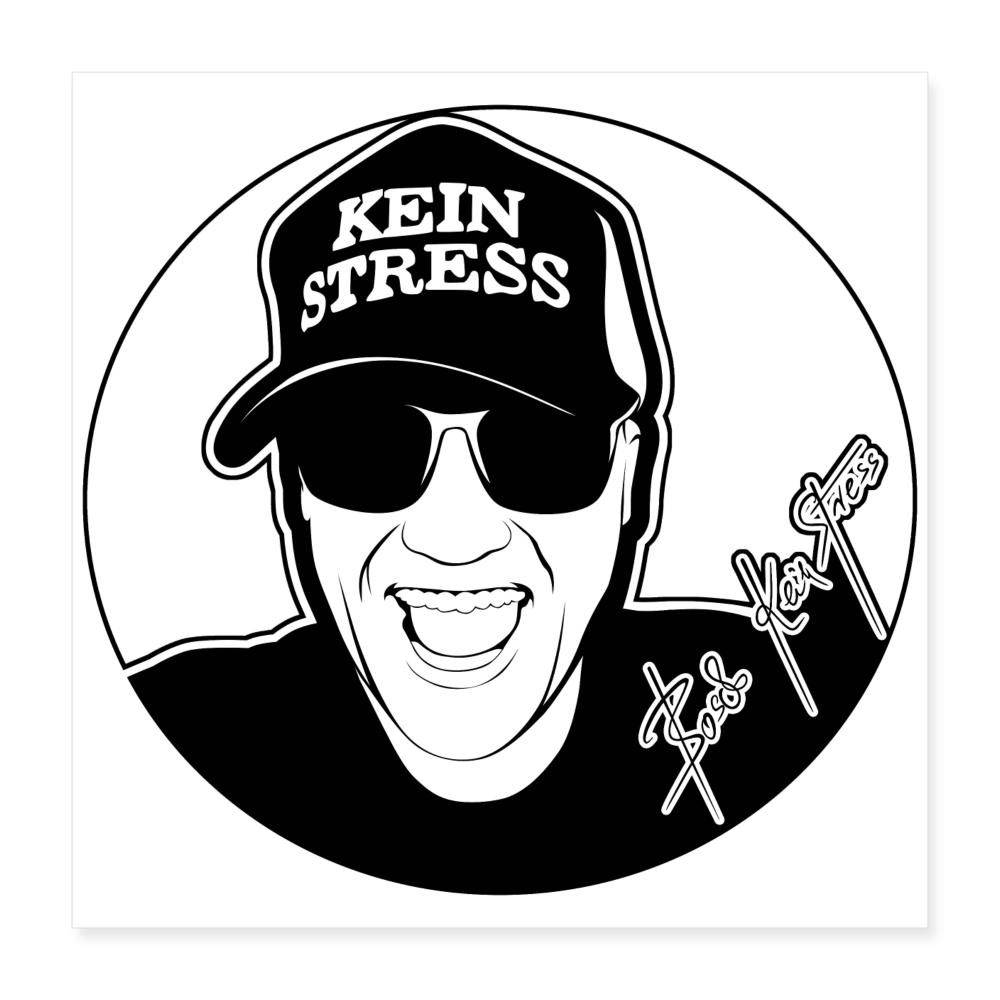 Boscho Kein Stress ® weiß Poster 40x40 cm - weiß