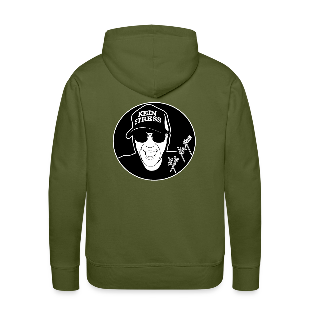 Boscho Kein Stress ® Männer Premium Hoodie - Olivgrün