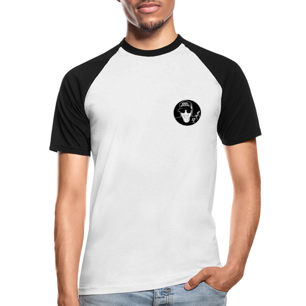 Boscho Kein Stress ® Männer Baseball-T-Shirt - Weiß/Schwarz