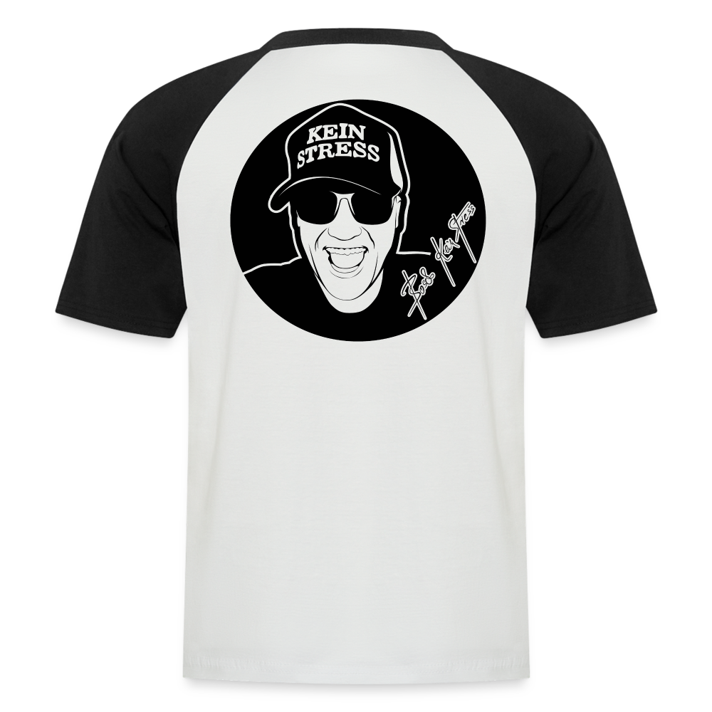 Boscho Kein Stress ® Männer Baseball-T-Shirt - Weiß/Schwarz