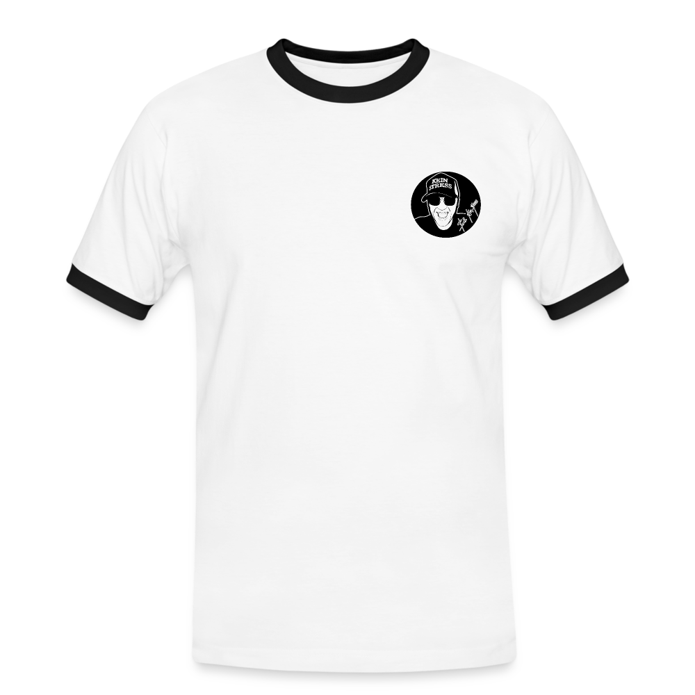Boscho Kein Stress ® Männer Kontrast-T-Shirt - Weiß/Schwarz