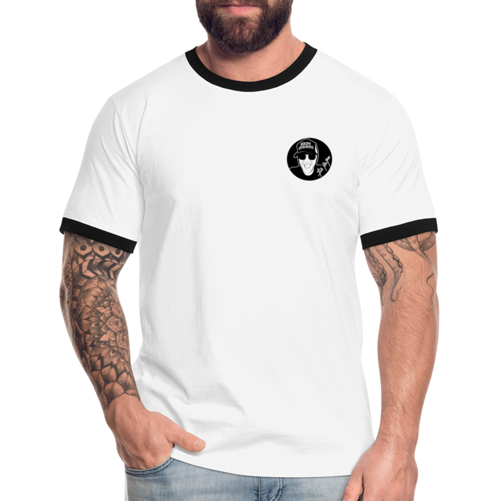 Boscho Kein Stress ® Männer Kontrast-T-Shirt - Weiß/Schwarz