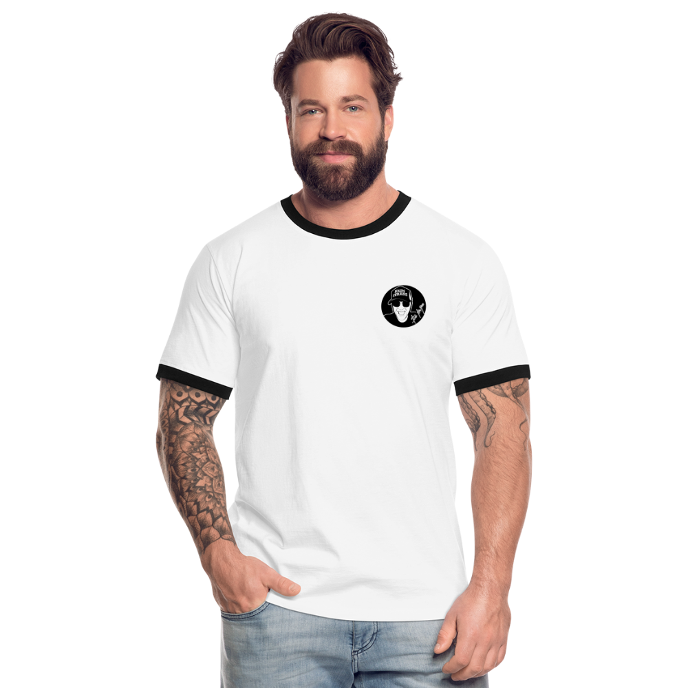 Boscho Kein Stress ® Männer Kontrast-T-Shirt - Weiß/Schwarz