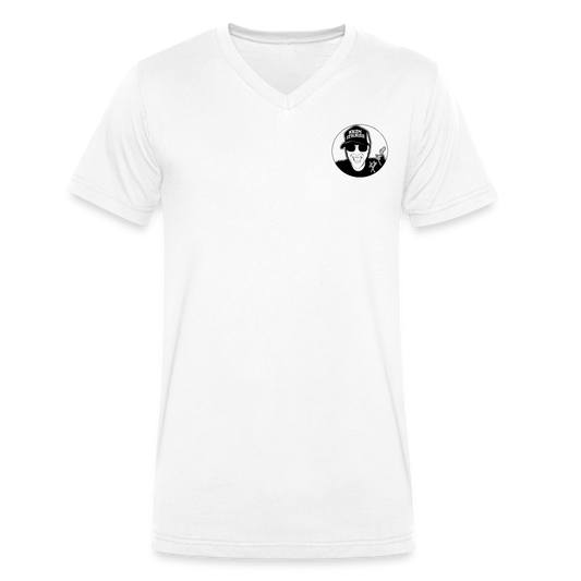 Boscho Kein Stress ® Männer Bio-T-Shirt mit V-Ausschnitt - weiß
