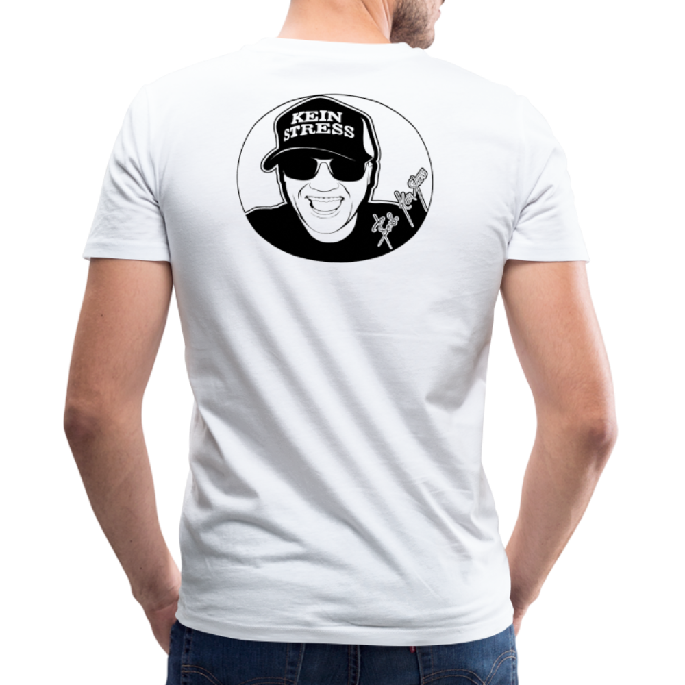 Boscho Kein Stress ® Männer Bio-T-Shirt mit V-Ausschnitt - weiß