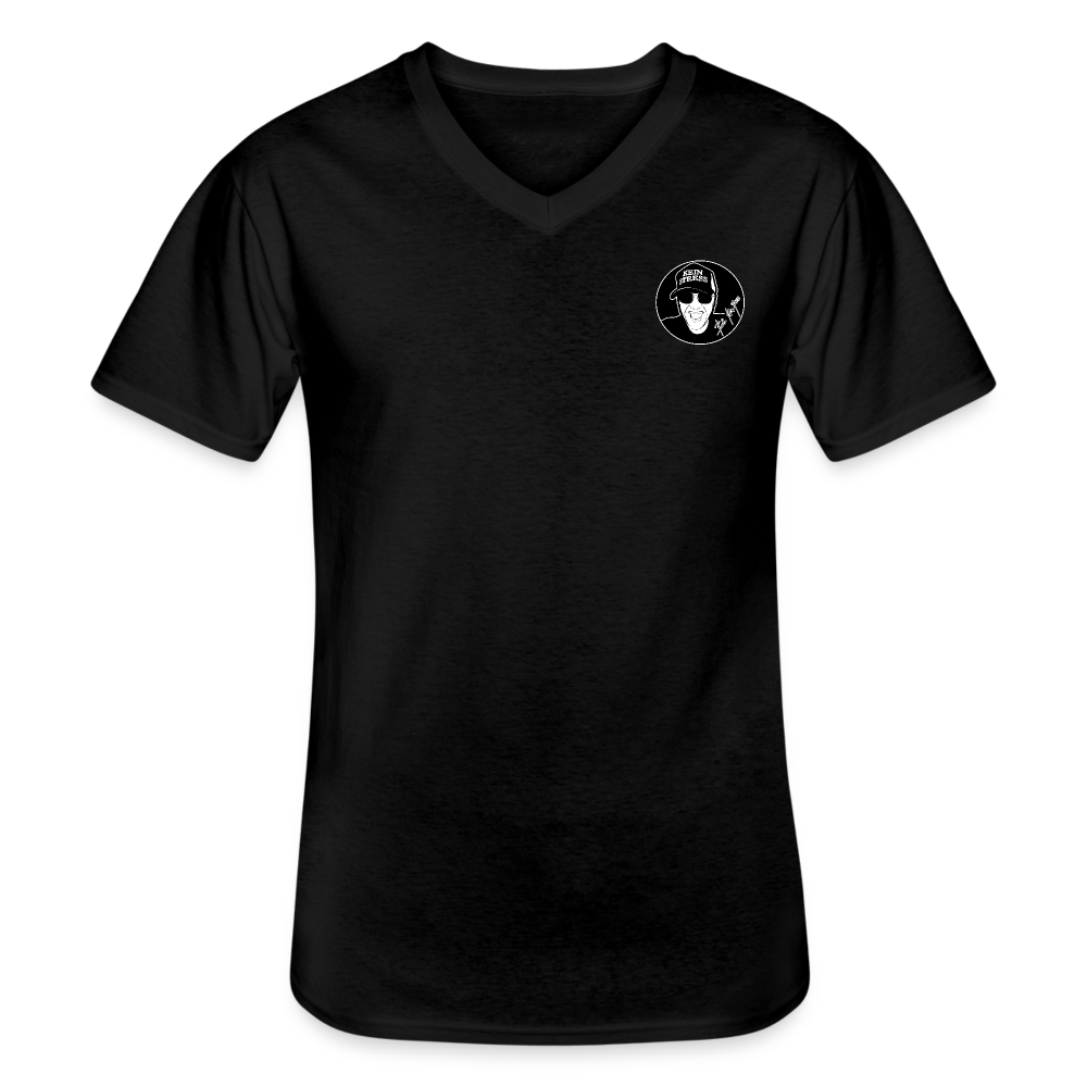 Boscho Kein Stress ® Klassisches Männer-T-Shirt mit V-Ausschnitt - Schwarz