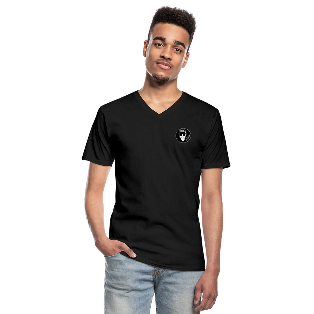 Boscho Kein Stress ® Klassisches Männer-T-Shirt mit V-Ausschnitt - Schwarz