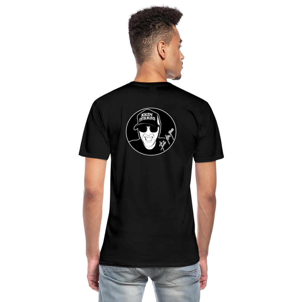 Boscho Kein Stress ® Klassisches Männer-T-Shirt mit V-Ausschnitt - Schwarz