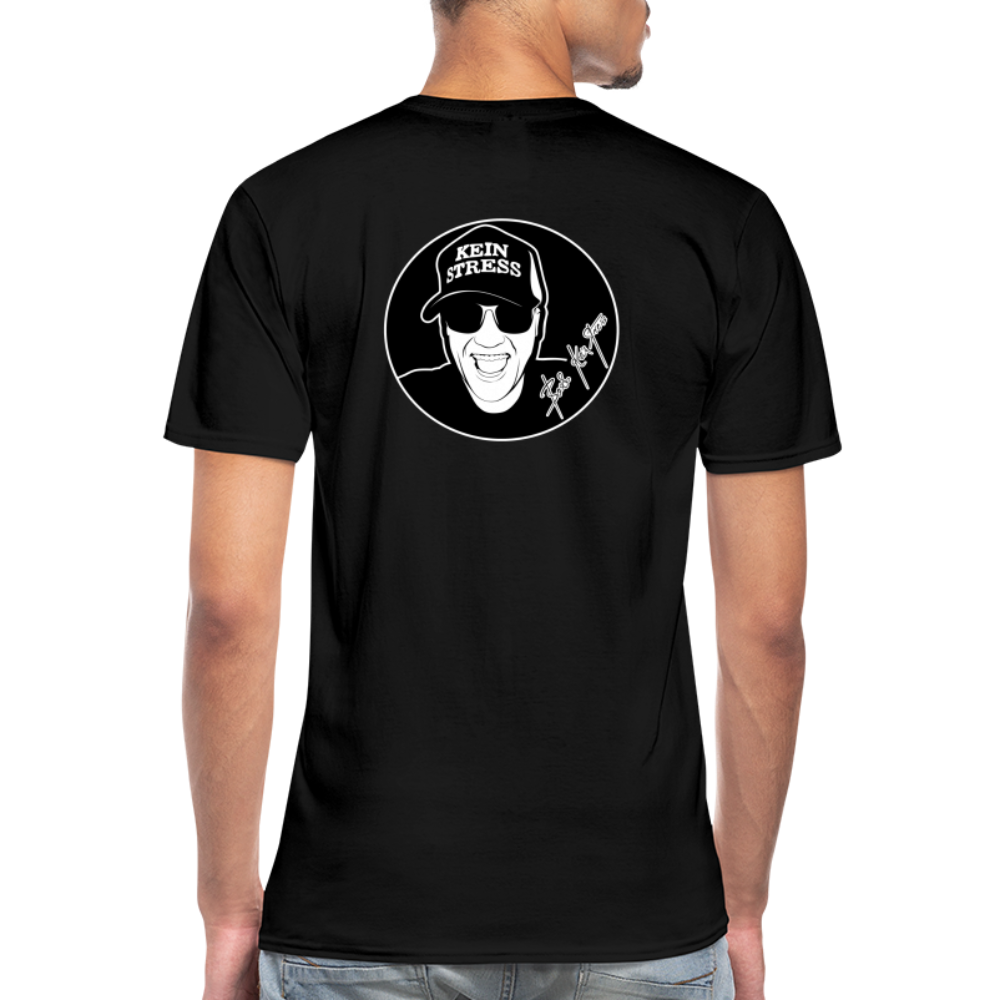 Boscho Kein Stress ® Klassisches Männer-T-Shirt mit V-Ausschnitt - Schwarz