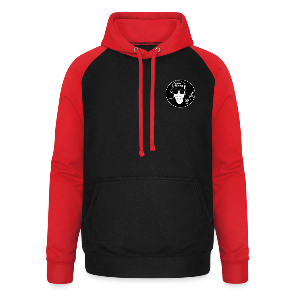 Boscho Kein Stress ® Unisex Baseball Hoodie - Schwarz/Rot