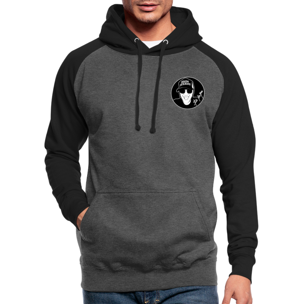 Boscho Kein Stress ® Unisex Baseball Hoodie - Graphit/Schwarz