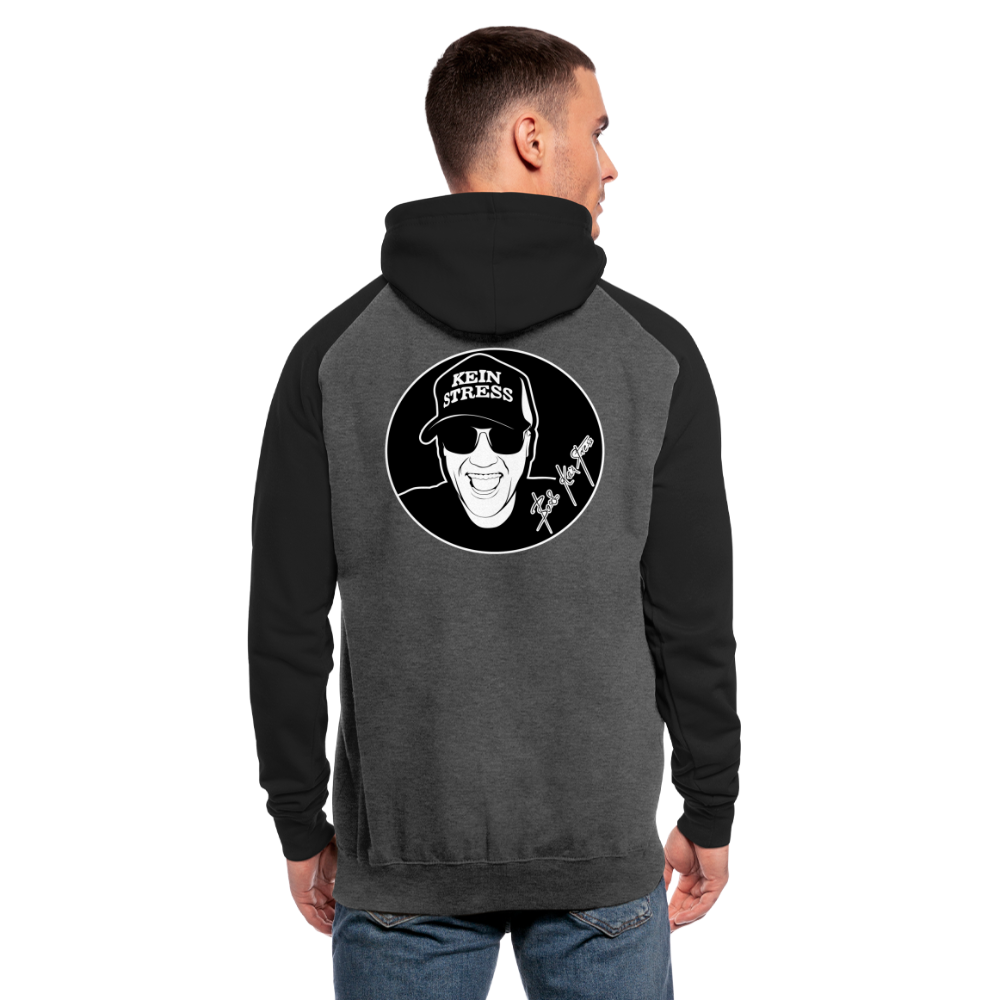 Boscho Kein Stress ® Unisex Baseball Hoodie - Graphit/Schwarz