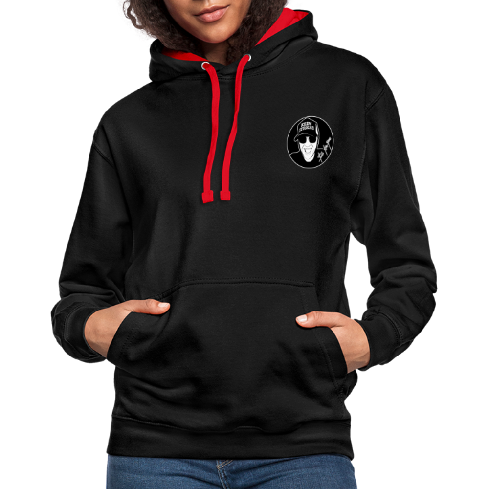 Boscho Kein Stress ® Kontrast-Hoodie - Schwarz/Rot