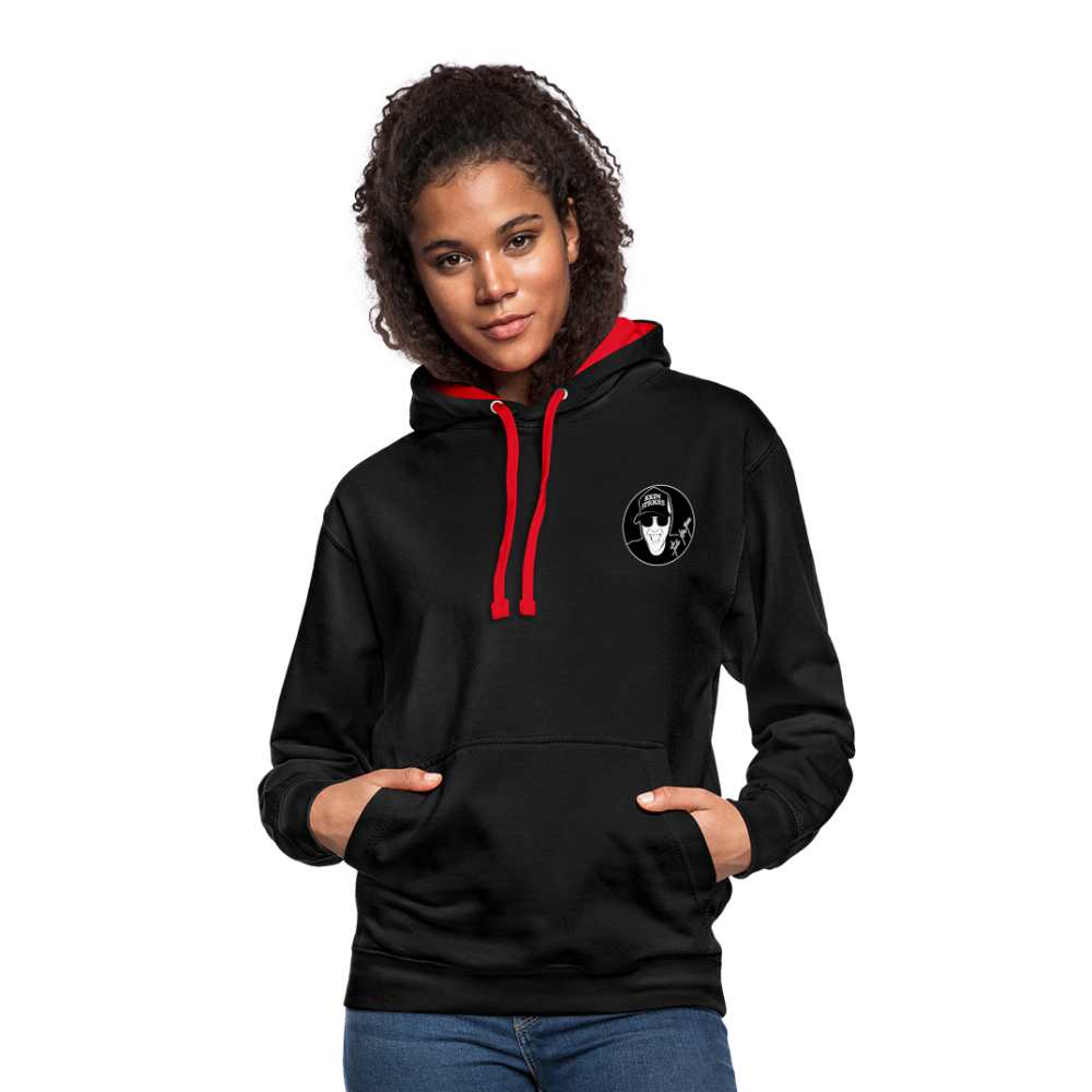 Boscho Kein Stress ® Kontrast-Hoodie - Schwarz/Rot