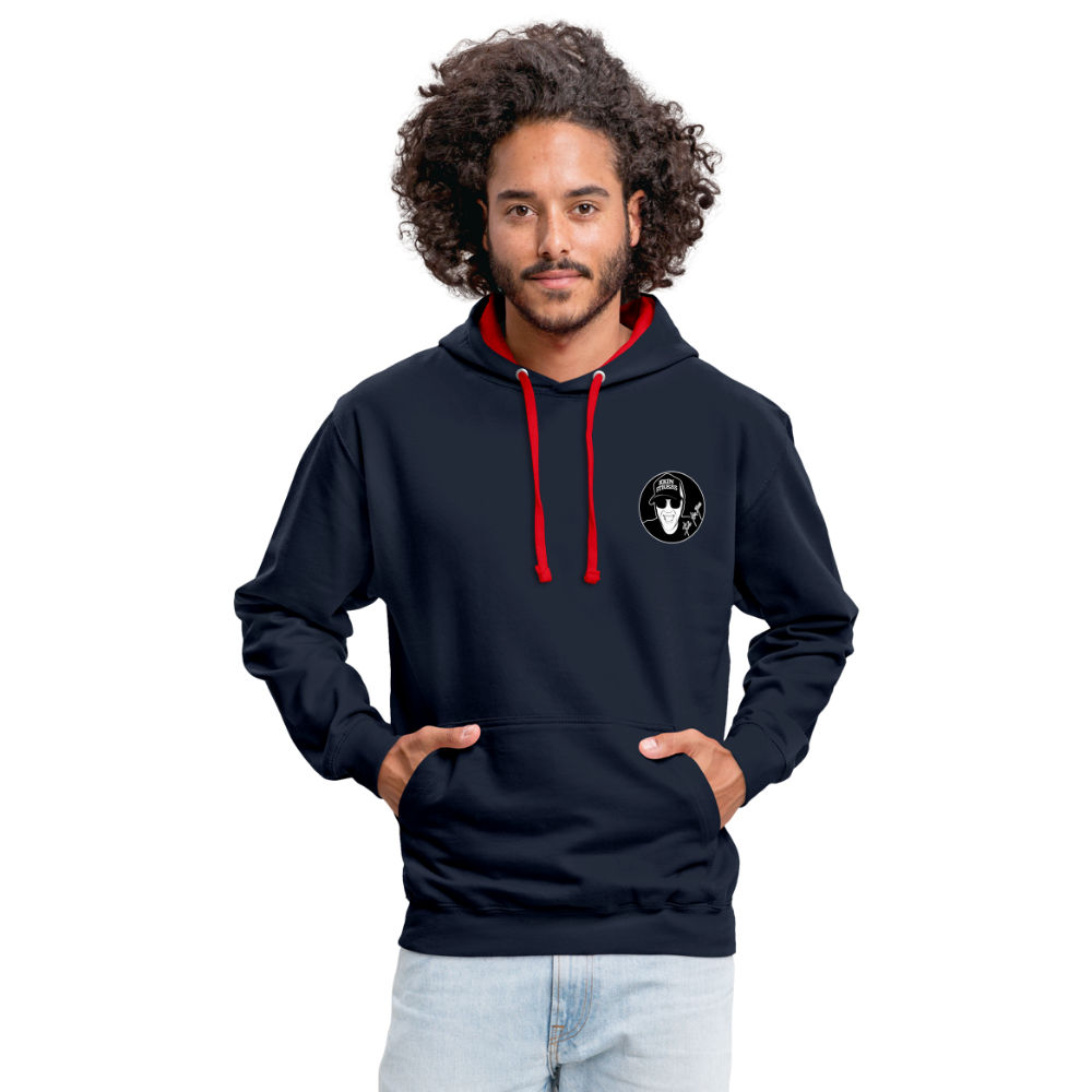 Boscho Kein Stress ® Kontrast-Hoodie - Navy/Rot