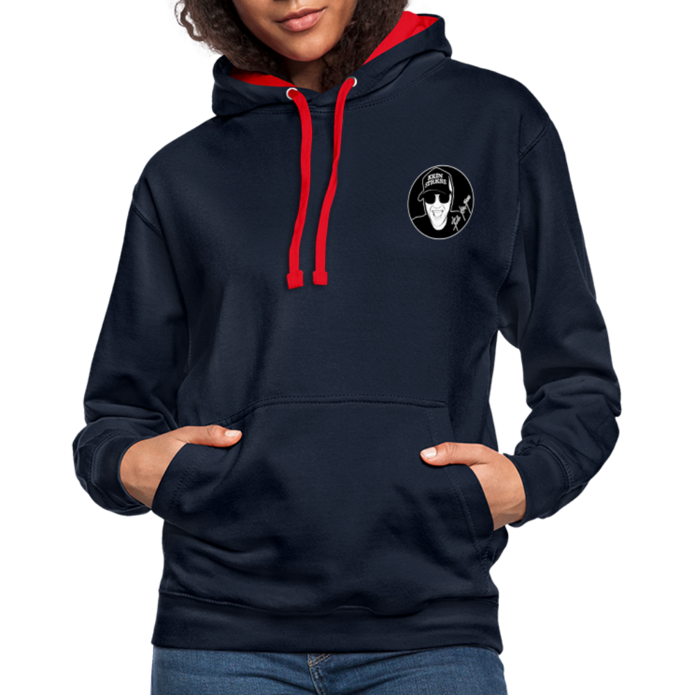 Boscho Kein Stress ® Kontrast-Hoodie - Navy/Rot