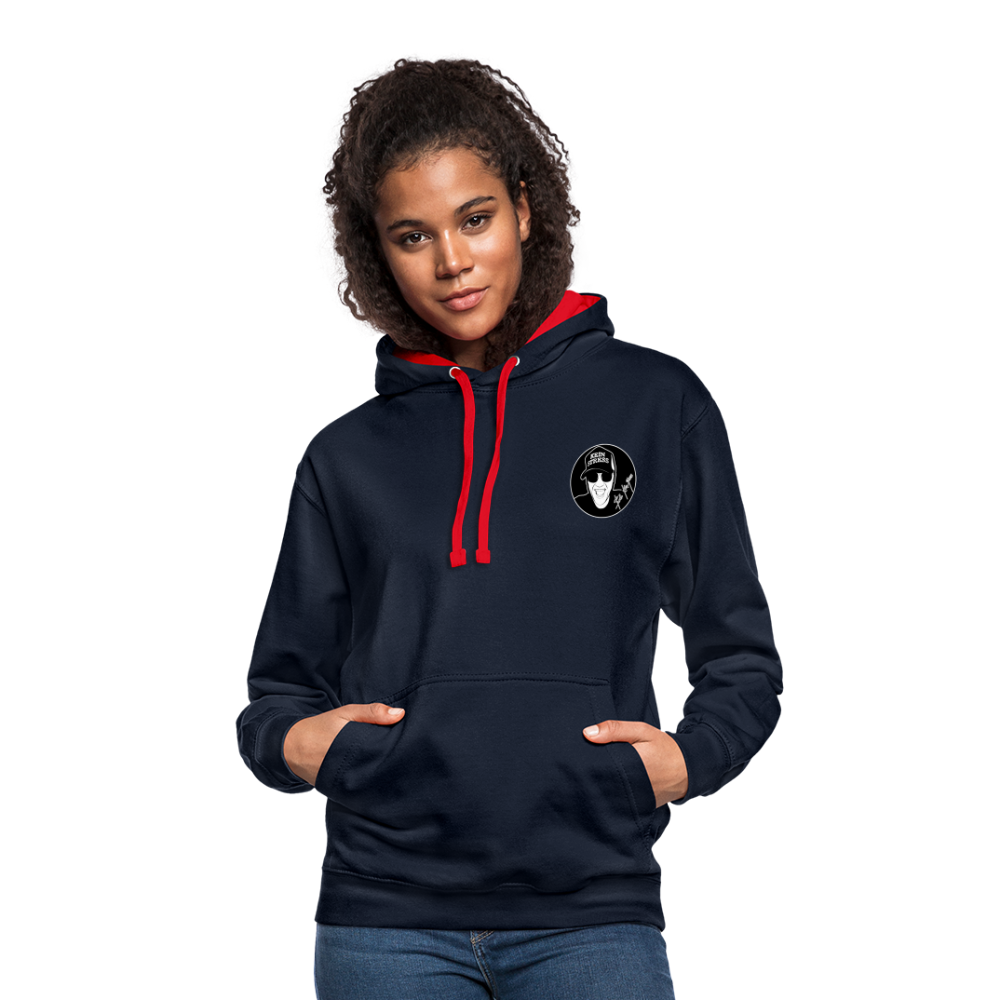 Boscho Kein Stress ® Kontrast-Hoodie - Navy/Rot
