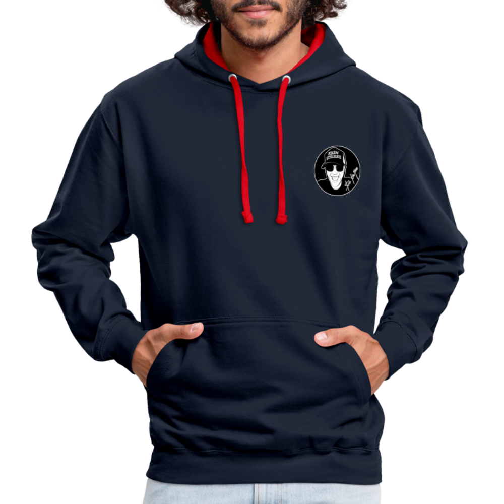 Boscho Kein Stress ® Kontrast-Hoodie - Navy/Rot