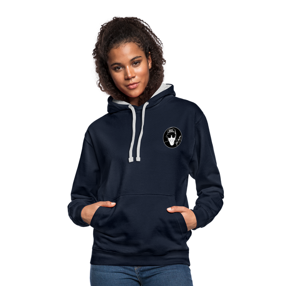 Boscho Kein Stress ® Kontrast-Hoodie - Navy/Grau meliert