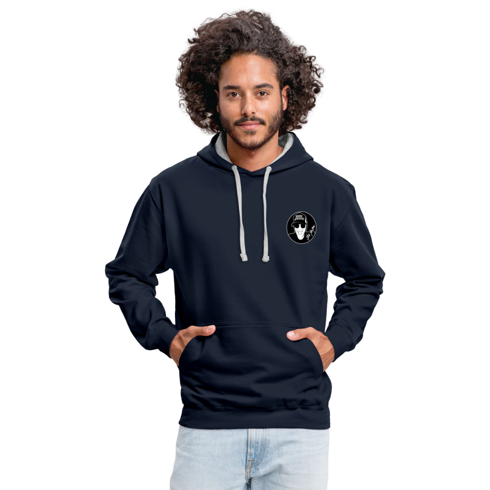 Boscho Kein Stress ® Kontrast-Hoodie - Navy/Grau meliert