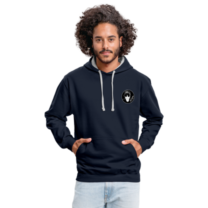 Boscho Kein Stress ® Kontrast-Hoodie - Navy/Grau meliert