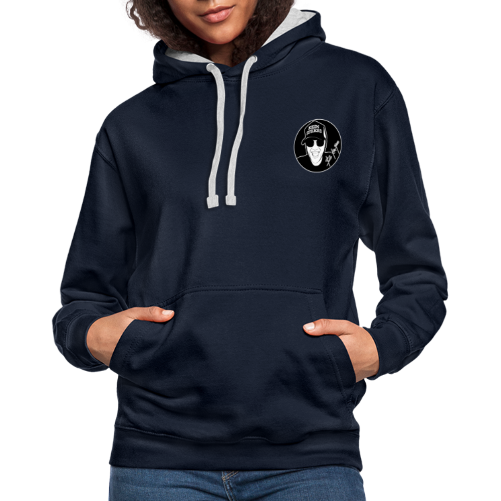 Boscho Kein Stress ® Kontrast-Hoodie - Navy/Grau meliert