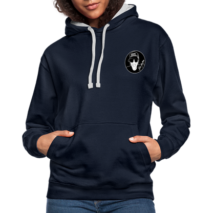 Boscho Kein Stress ® Kontrast-Hoodie - Navy/Grau meliert