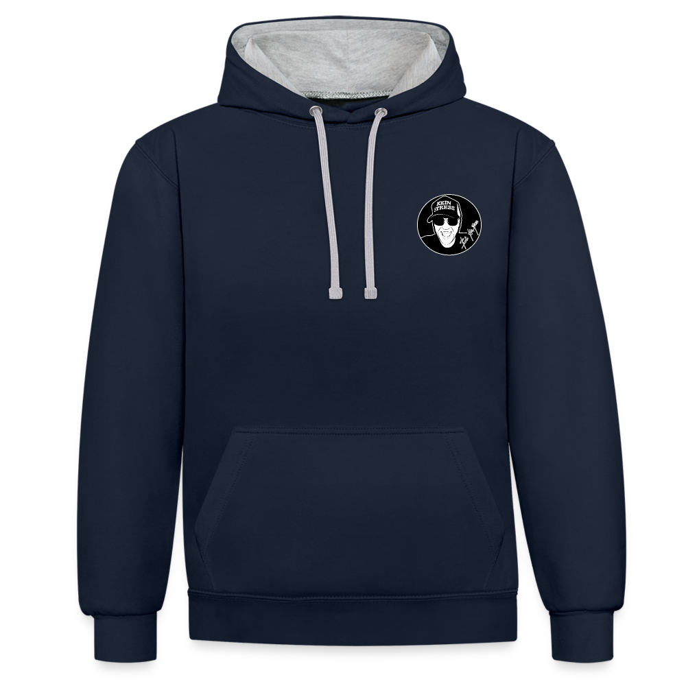 Boscho Kein Stress ® Kontrast-Hoodie - Navy/Grau meliert