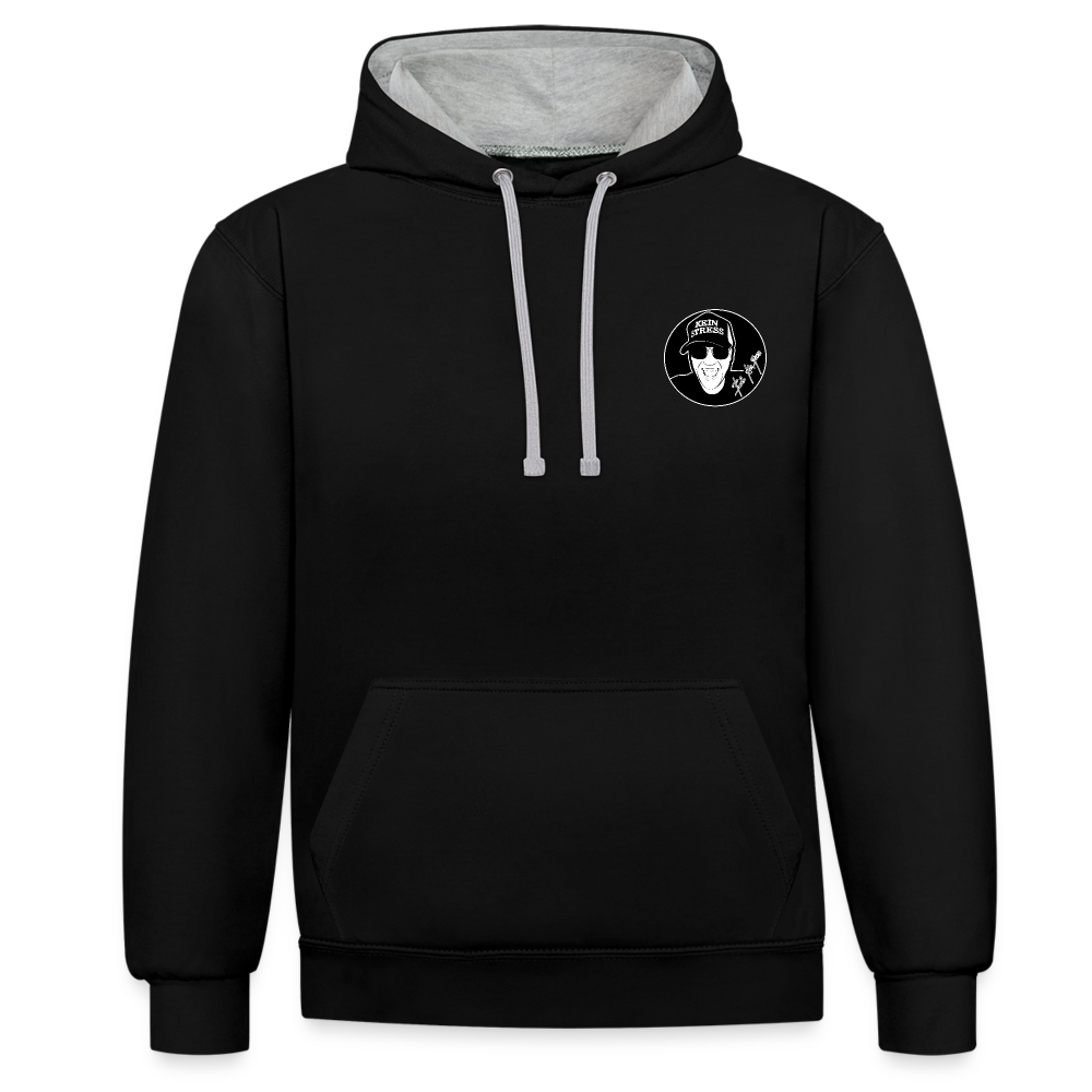 Boscho Kein Stress ® Kontrast-Hoodie - Schwarz/Grau meliert