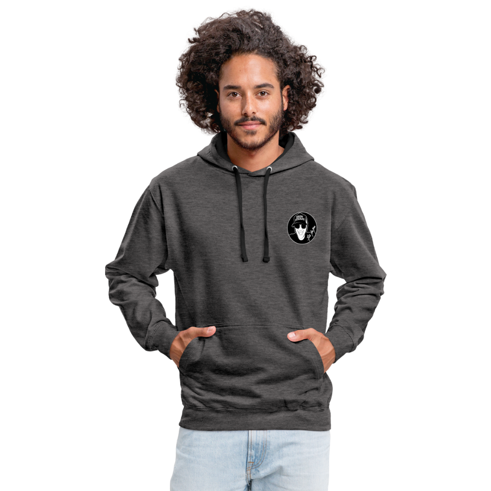Boscho Kein Stress ® Kontrast-Hoodie - Anthrazit/Schwarz