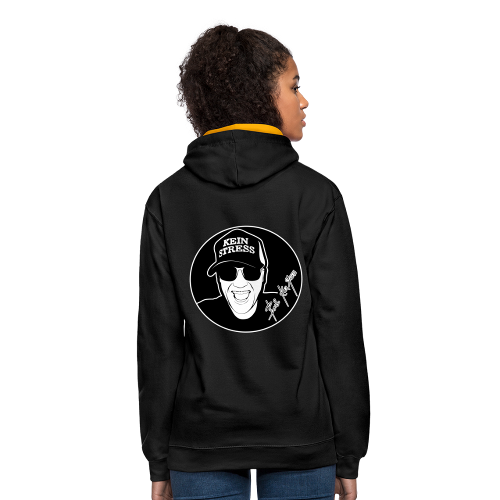 Boscho Kein Stress ® Kontrast-Hoodie - Schwarz/Gold