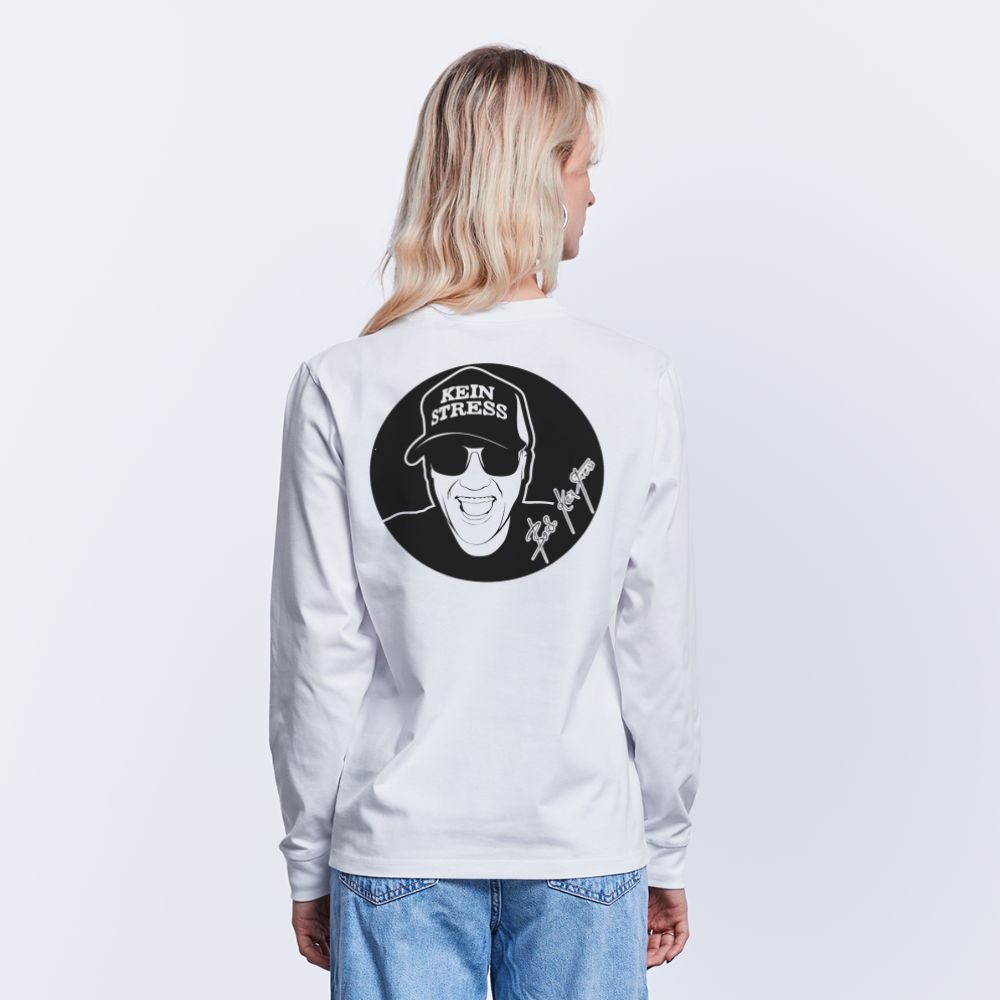 Boscho Kein Stress ® Unisex Bio-Langarmshirt SHIFTS DRY - weiß