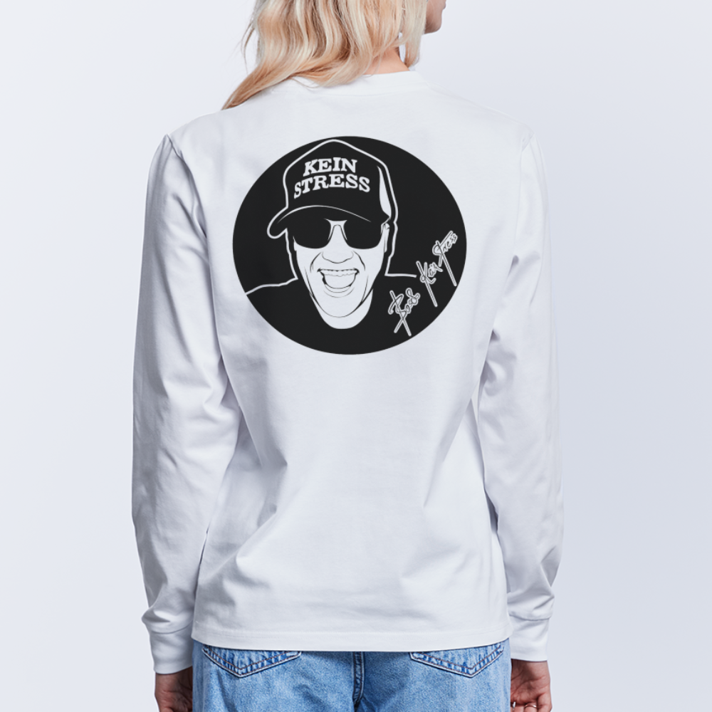 Boscho Kein Stress ® Unisex Bio-Langarmshirt SHIFTS DRY - weiß