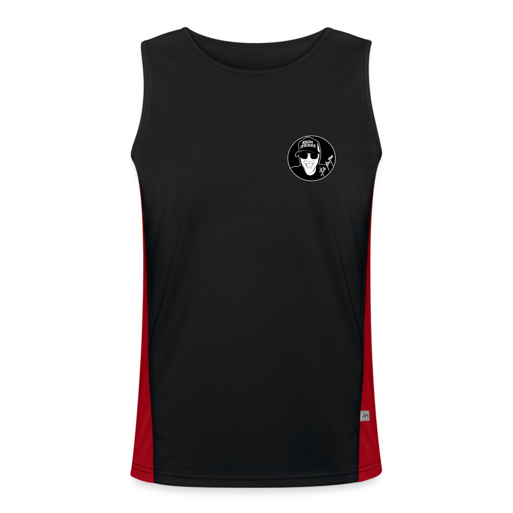 Boscho Kein Stress ® Funktionelles Kontrast-Tank Top für Männer - Schwarz/Rot