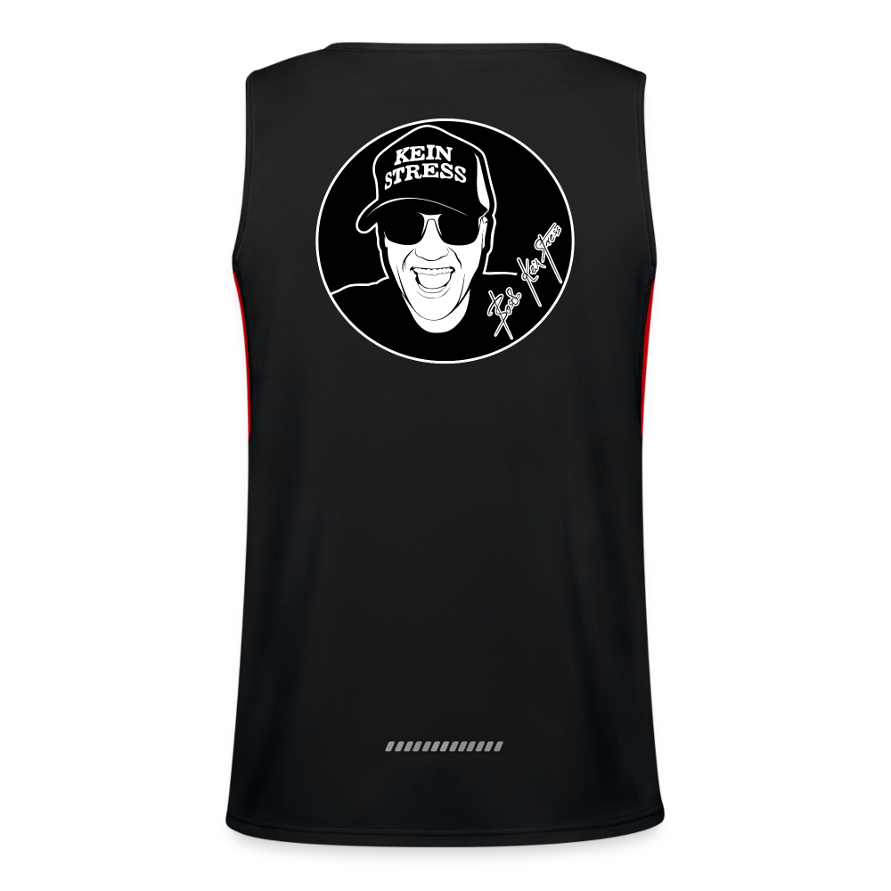 Boscho Kein Stress ® Funktionelles Kontrast-Tank Top für Männer - Schwarz/Rot