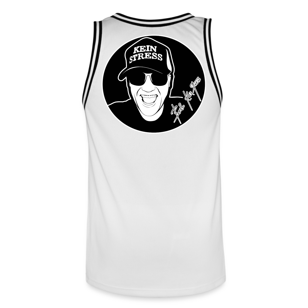 Boscho Kein Stress ® Männer Basketball-Trikot - Weiß/Schwarz
