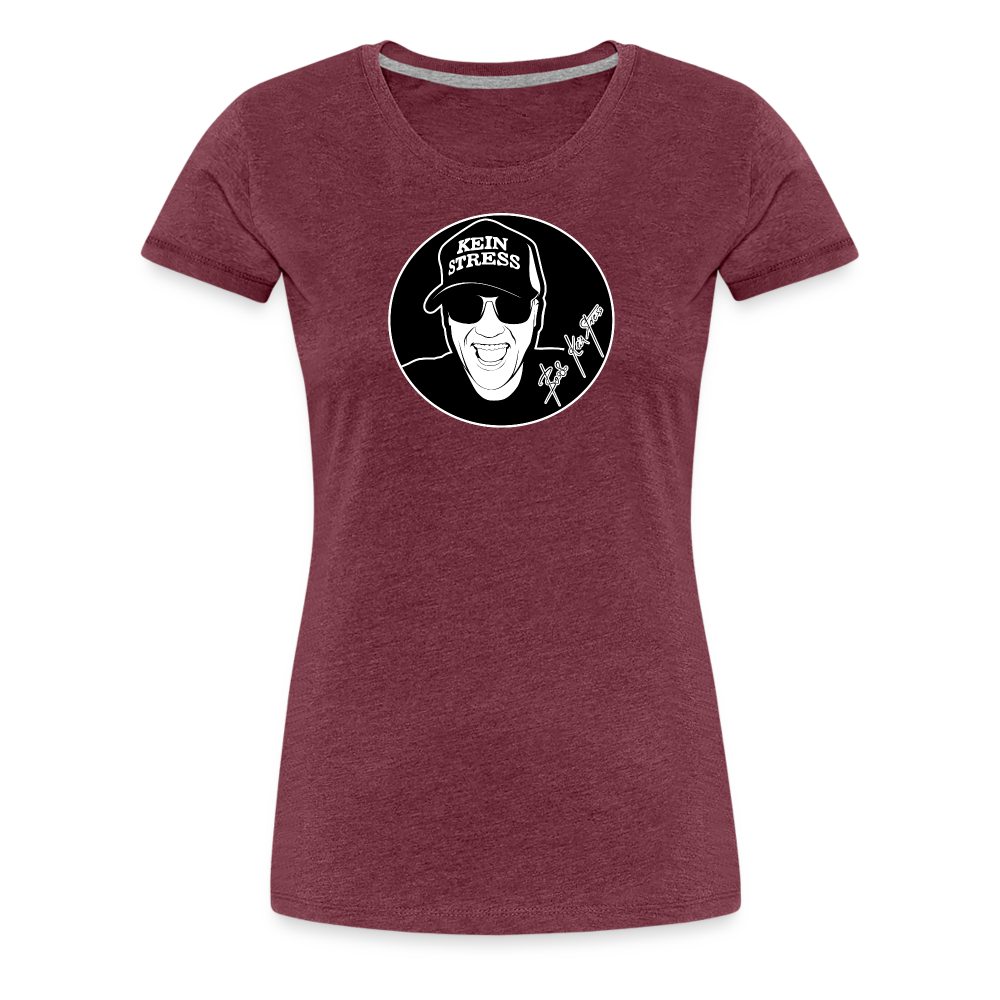 Boscho Kein Stress ® Frauen Premium T-Shirt - Bordeauxrot meliert