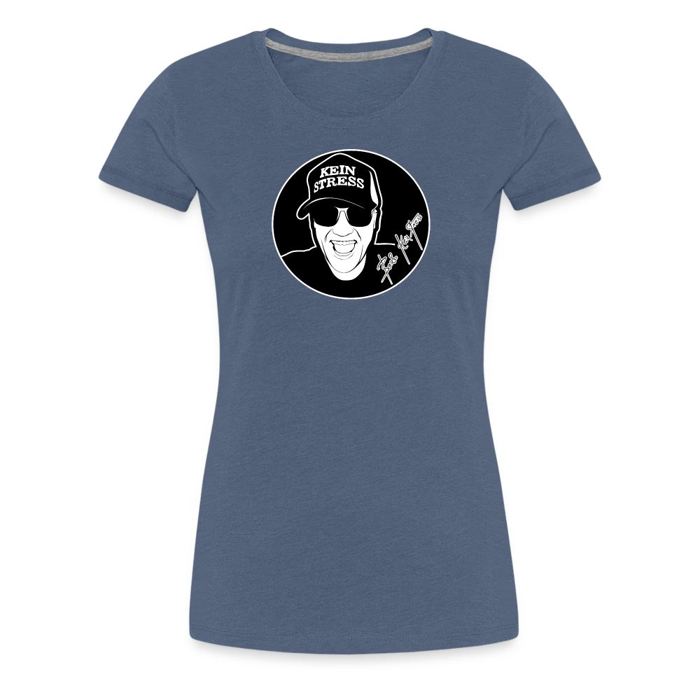 Boscho Kein Stress ® Frauen Premium T-Shirt - Blau meliert