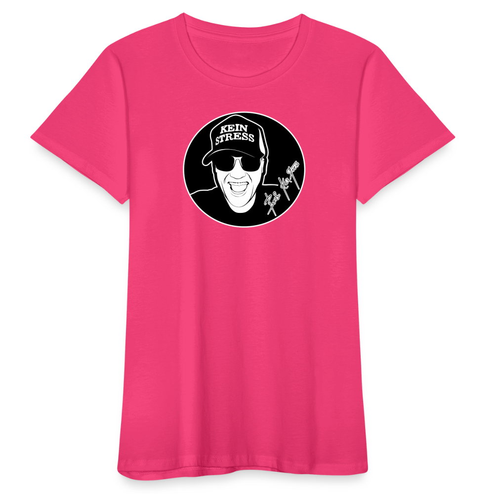 Boscho Kein Stress ® Frauen Bio-T-Shirt - Neon Pink