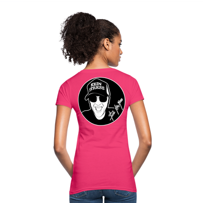 Boscho Kein Stress ® Frauen Bio-T-Shirt - Neon Pink