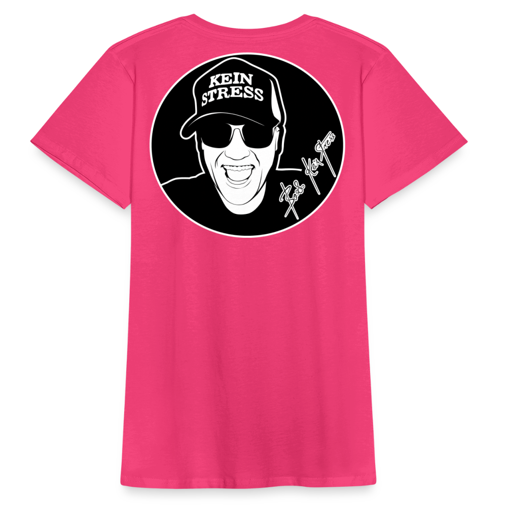 Boscho Kein Stress ® Frauen Bio-T-Shirt - Neon Pink