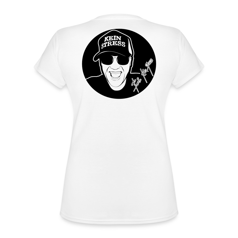 Boscho Kein Stress ® Klassisches Frauen-T-Shirt mit V-Ausschnitt - weiß