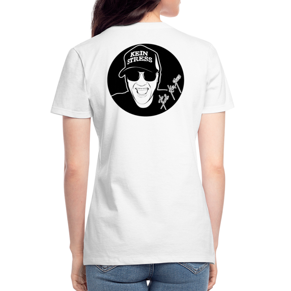 Boscho Kein Stress ® Klassisches Frauen-T-Shirt mit V-Ausschnitt - weiß