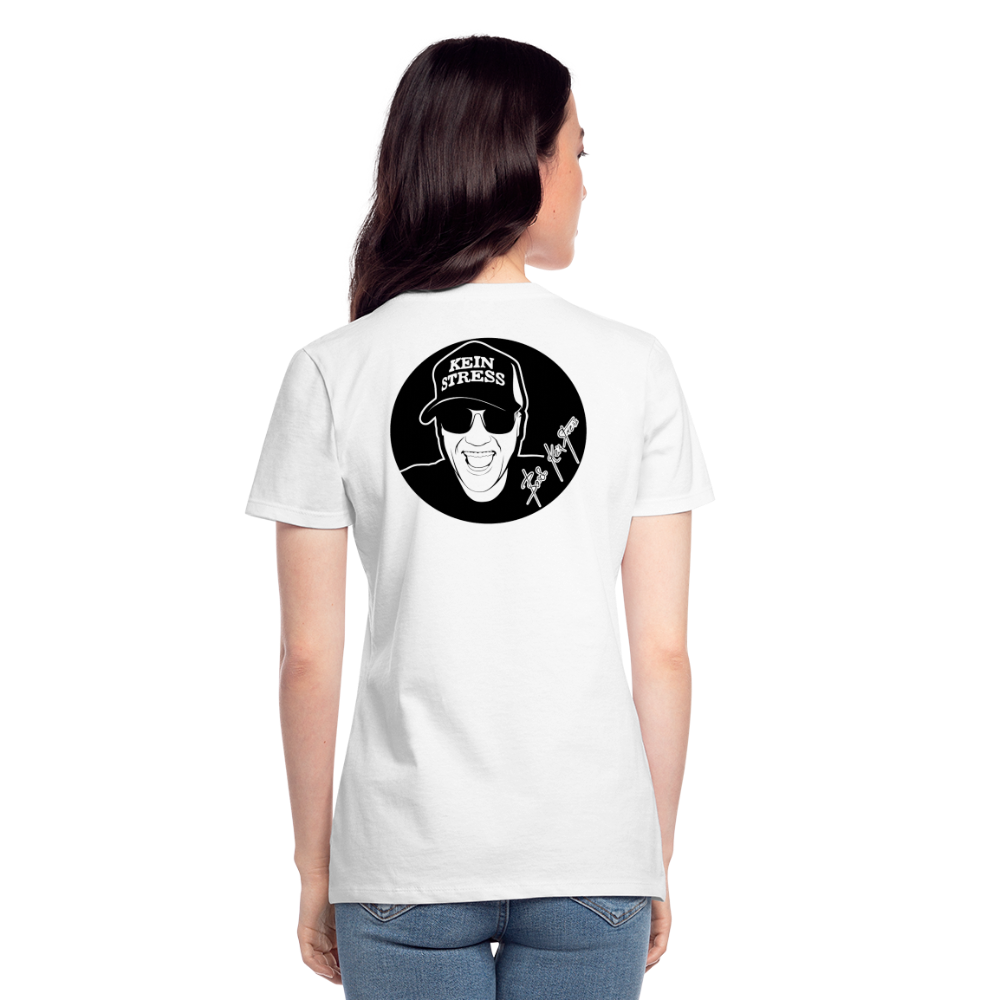 Boscho Kein Stress ® Klassisches Frauen-T-Shirt mit V-Ausschnitt - weiß