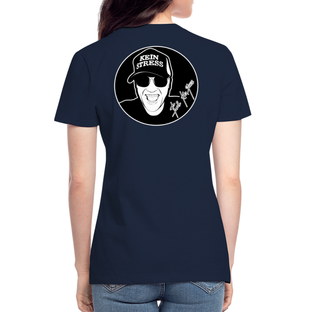 Boscho Kein Stress ® Klassisches Frauen-T-Shirt mit V-Ausschnitt - Navy