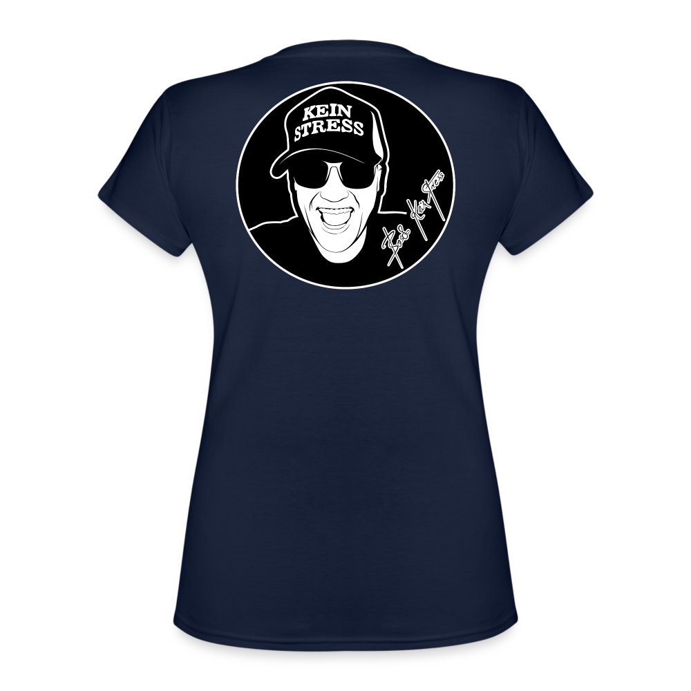 Boscho Kein Stress ® Klassisches Frauen-T-Shirt mit V-Ausschnitt - Navy