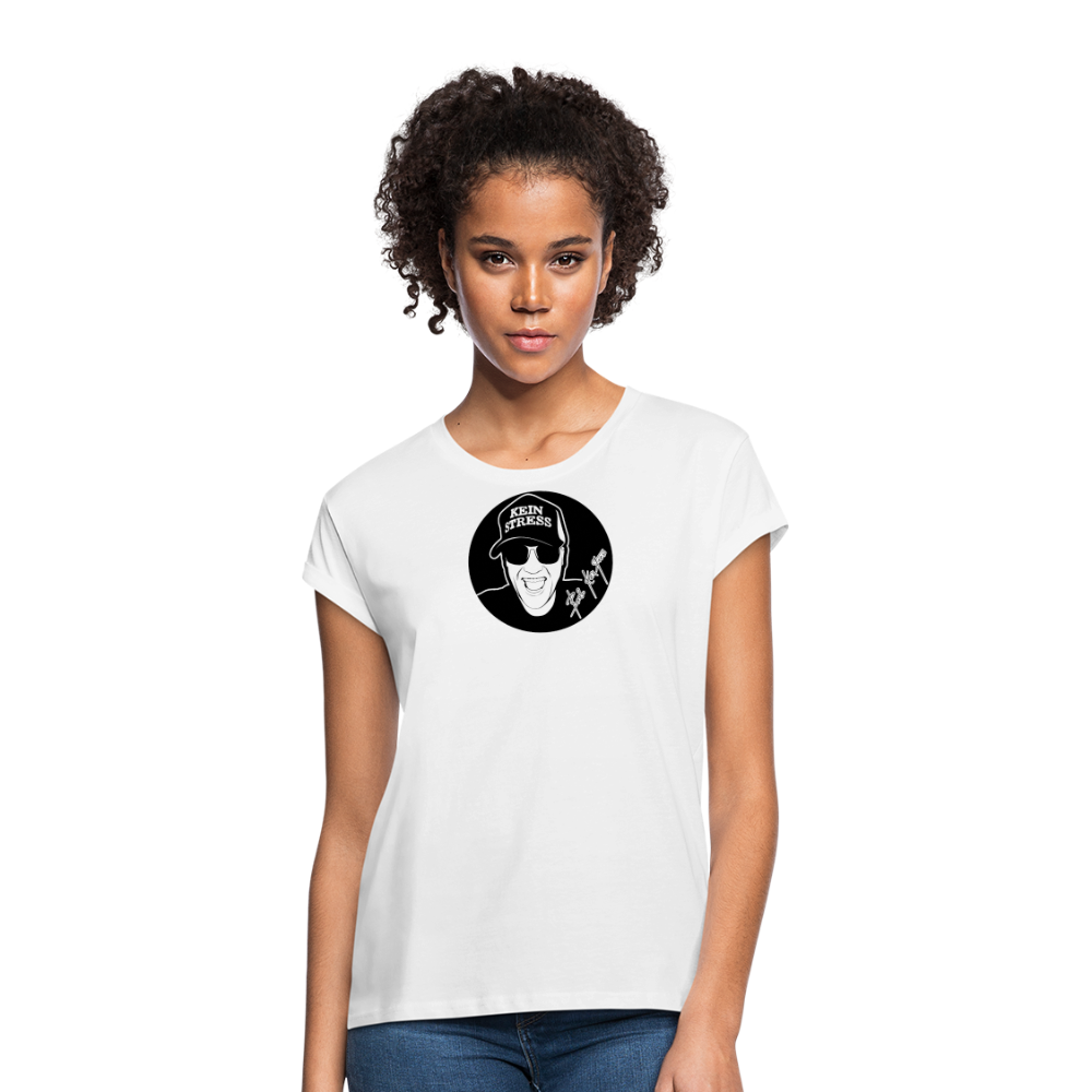 Boscho Kein Stress ® Frauen Oversize T-Shirt - weiß