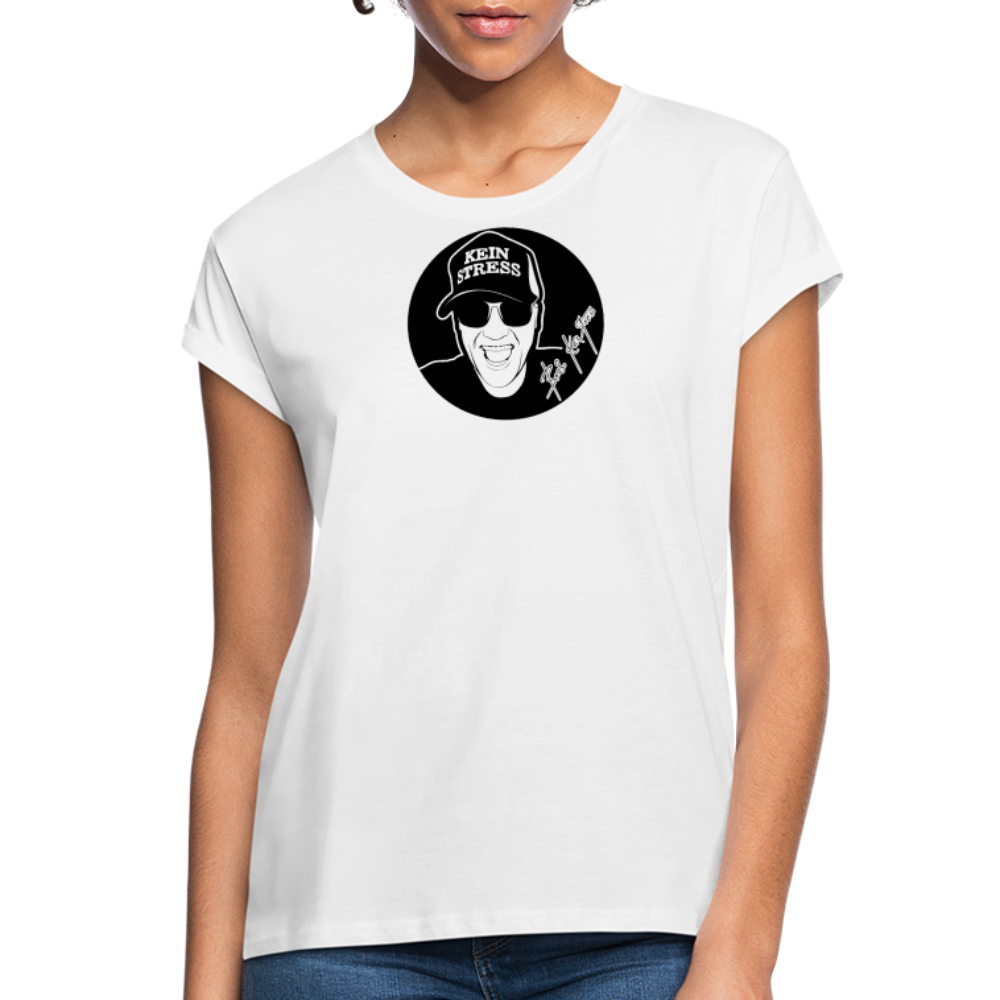 Boscho Kein Stress ® Frauen Oversize T-Shirt - weiß