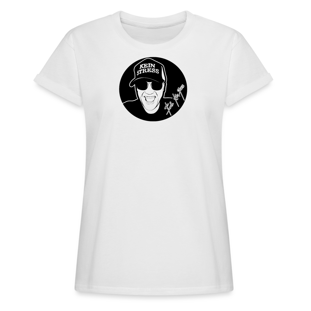 Boscho Kein Stress ® Frauen Oversize T-Shirt - weiß