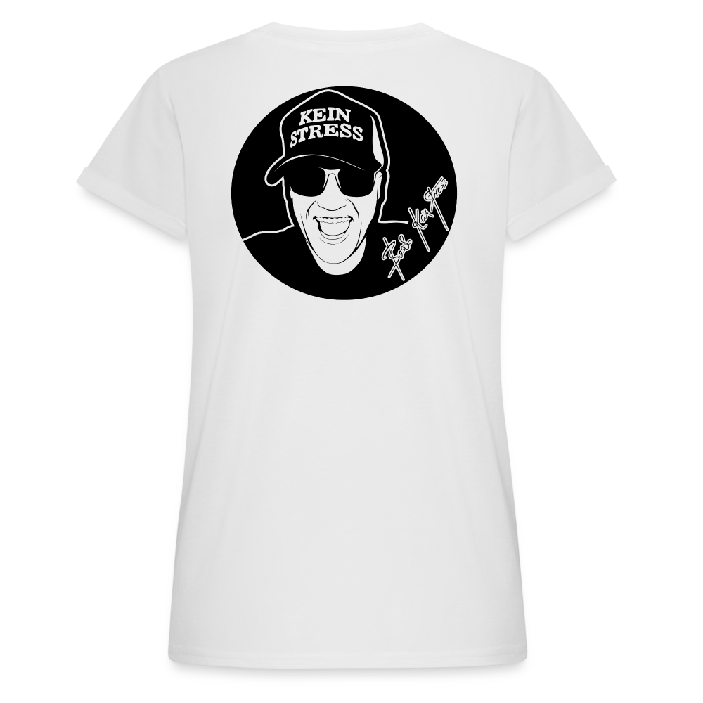 Boscho Kein Stress ® Frauen Oversize T-Shirt - weiß